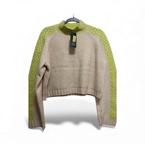 Wild Fable… Green and Cream Women's Sweater